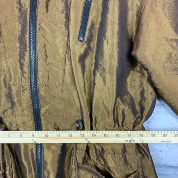 Vintage Greg Bell Bronze  Parachute Coat Lamb Fur Hood - Picture 5 of 8
